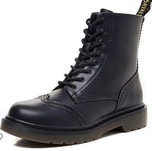 SAVAII Women's Round Toe Combat Ankle Boots